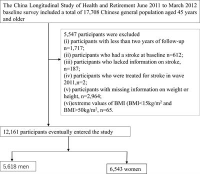 Non-linear dose-response relationship between body mass index and stroke risk in middle-aged and elderly Chinese men: a nationwide Longitudinal Cohort Study from CHARLS